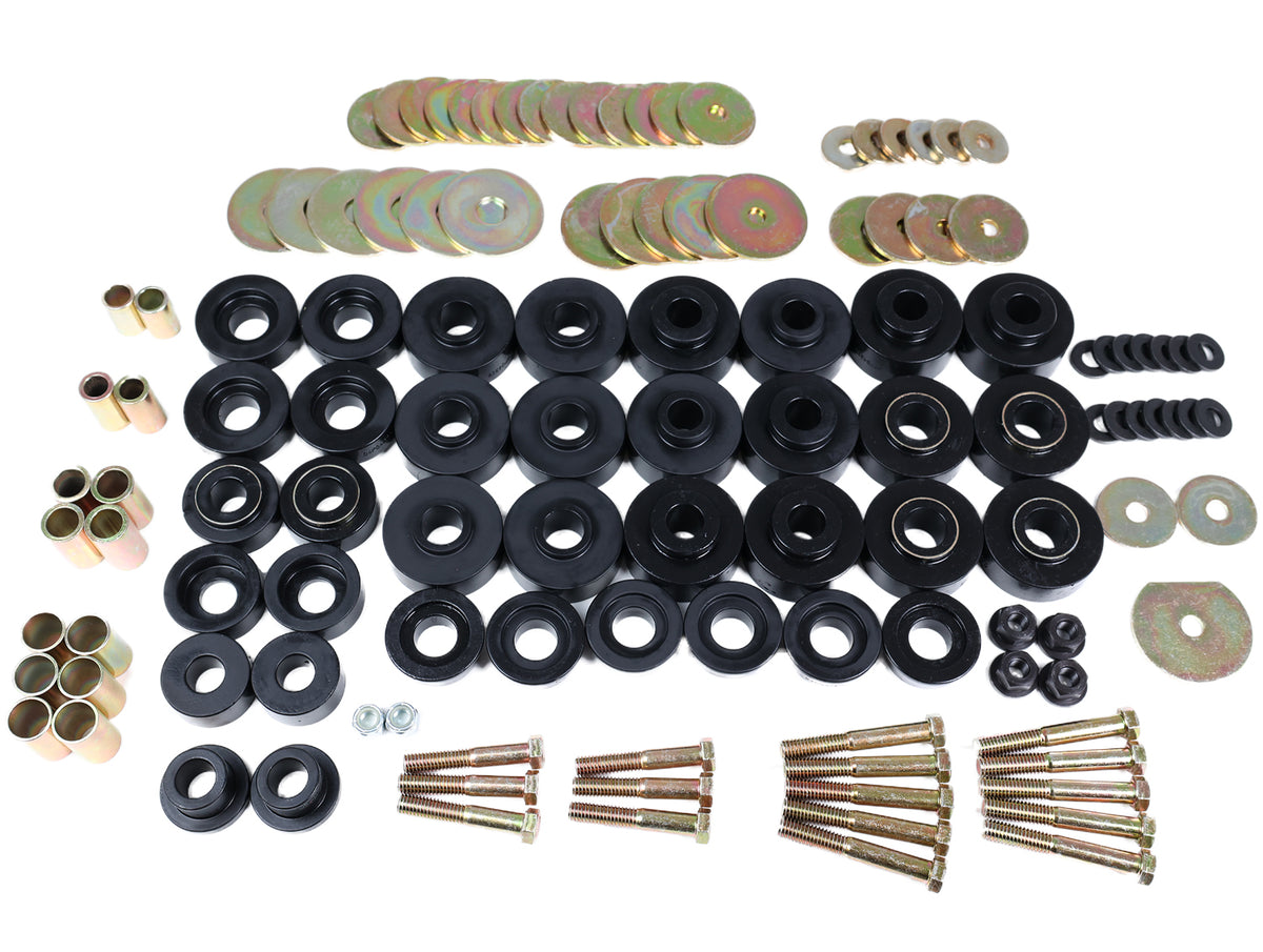 Bracket Body Body Mount Set; Incl. Hardware; Black;