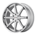 KM715 22X9.5 6X5.5 BRUSH SLV CHR LP 30MM