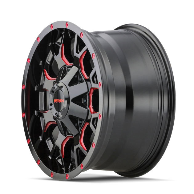 WARRIOR (8015) GLOSS BLACK MILLED PRISM RED