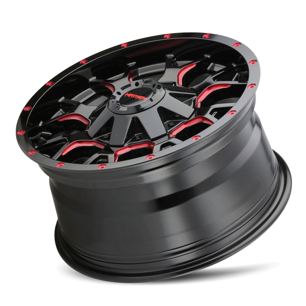 WARRIOR (8015) GLOSS BLACK MILLED PRISM RED