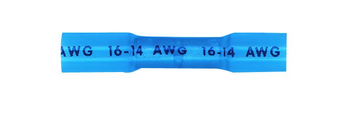 16-14 Gauge Wire, Heat Shrink Butt SPlices, Blue (x100)