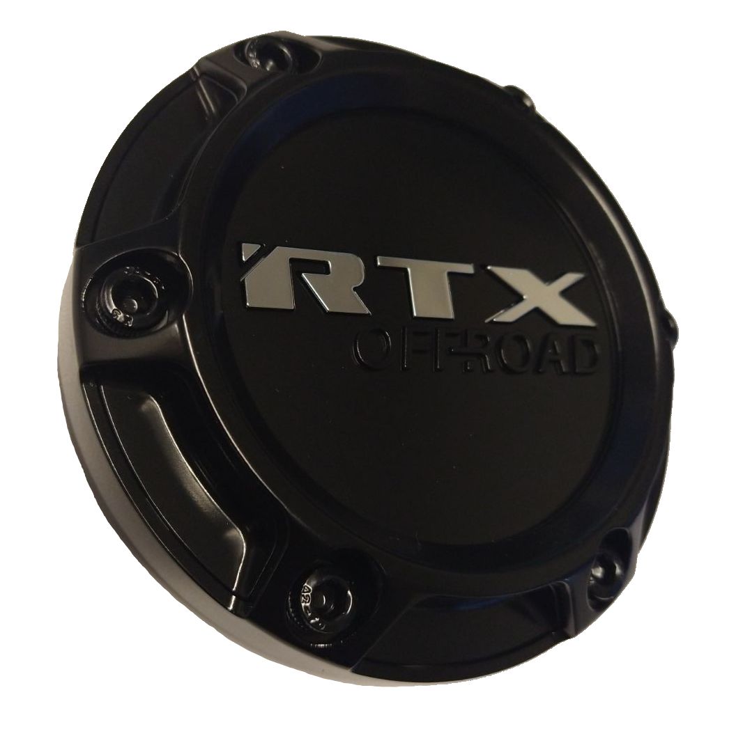 RTX 4614K77B1OR - Center Cap Gloss Black RTX Offroad Chrome Black Background
