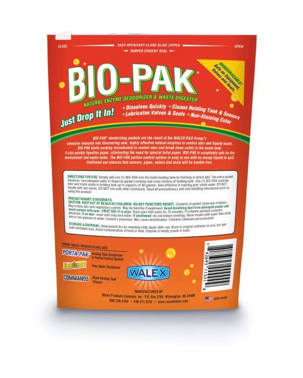 Walex BIOTROPBGCA - Bio-Pak RV Holding Tank Natural Enzyme Deodorizer & Waste Digester -Tropical Breeze Scent - pack of 10