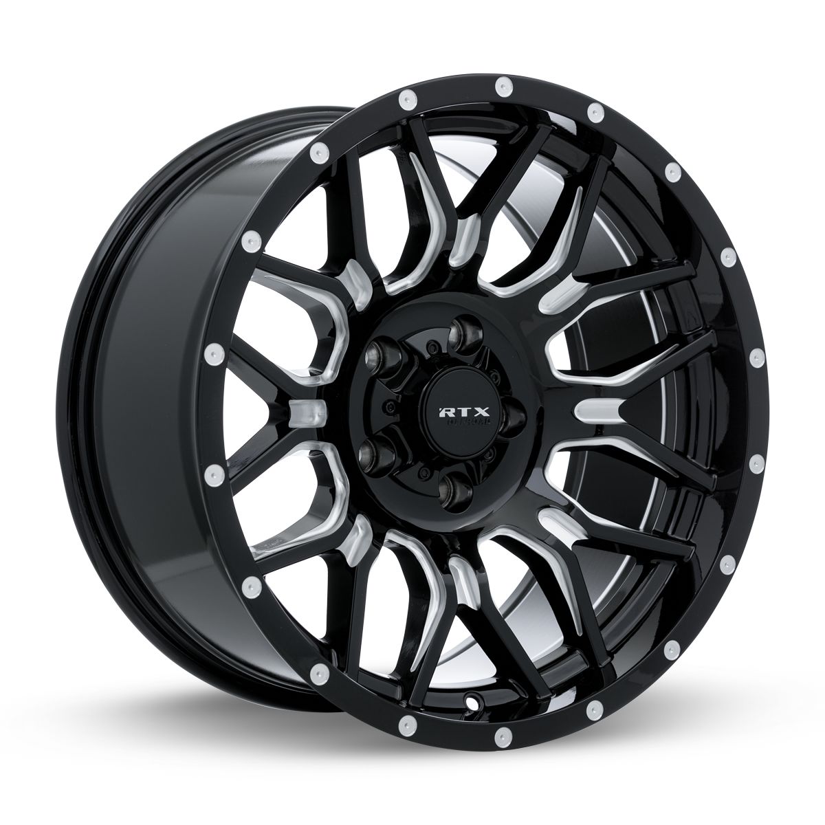 RTX® (Offroad) • 163743 • Claw • Gloss Black Milled with Rivets • 20x10 6x139.7 ET-18 CB106.1