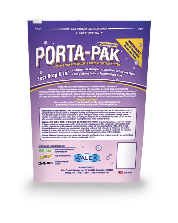 Walex PPRV10LAVCA - Porta-Pak® RV Holding Tank Treatment - Lavender Breeze - 10 per pack