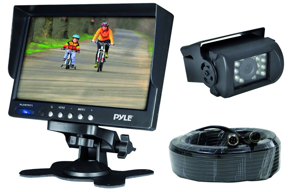 Pyle PLCMTR71 - Weatherproof Rearview Backup Camera & Monitor Video System, Commercial Grade, 7'' Monitor, Dual DC 12-24V for Bus, Truck, Trailer, Van