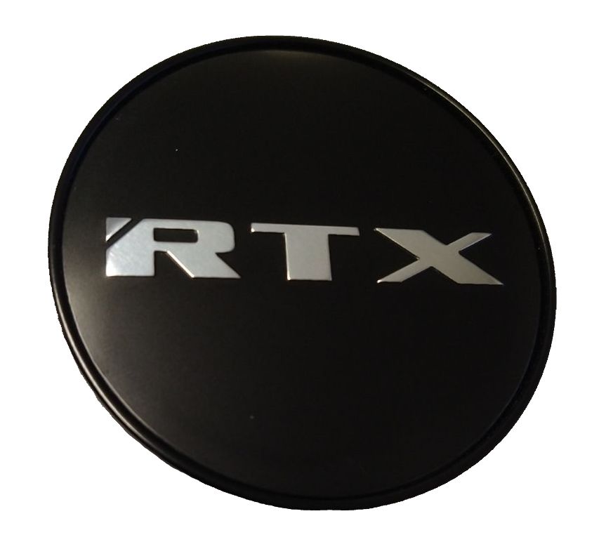 RTX 9094K83BRT - Center Cap Satin Black RTX Chrome Black Background