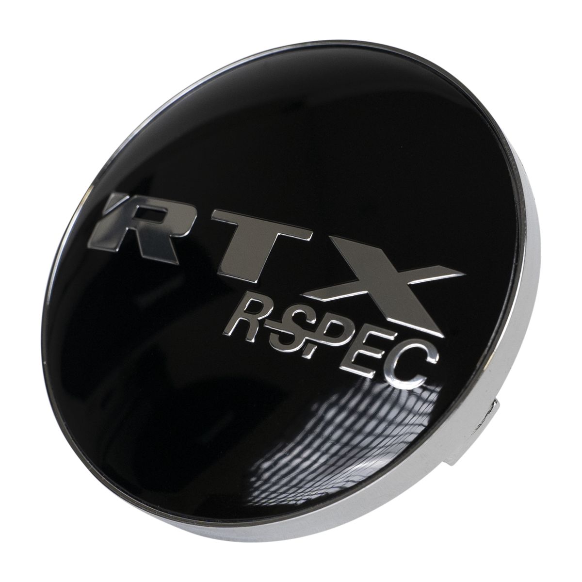 210K62ACRSCB - Center Cap Black RTX R-Spec Chrome with Black Background