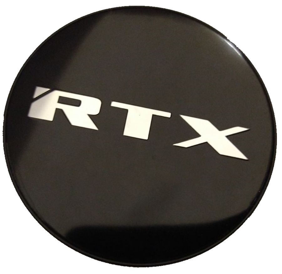 210K62BRT - Center Cap Gloss Black RTX Chrome with Black Background