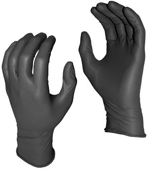 Watson 5555PFL - 8 MIL Powder Free Nitrile Disposable Black Gloves Size L