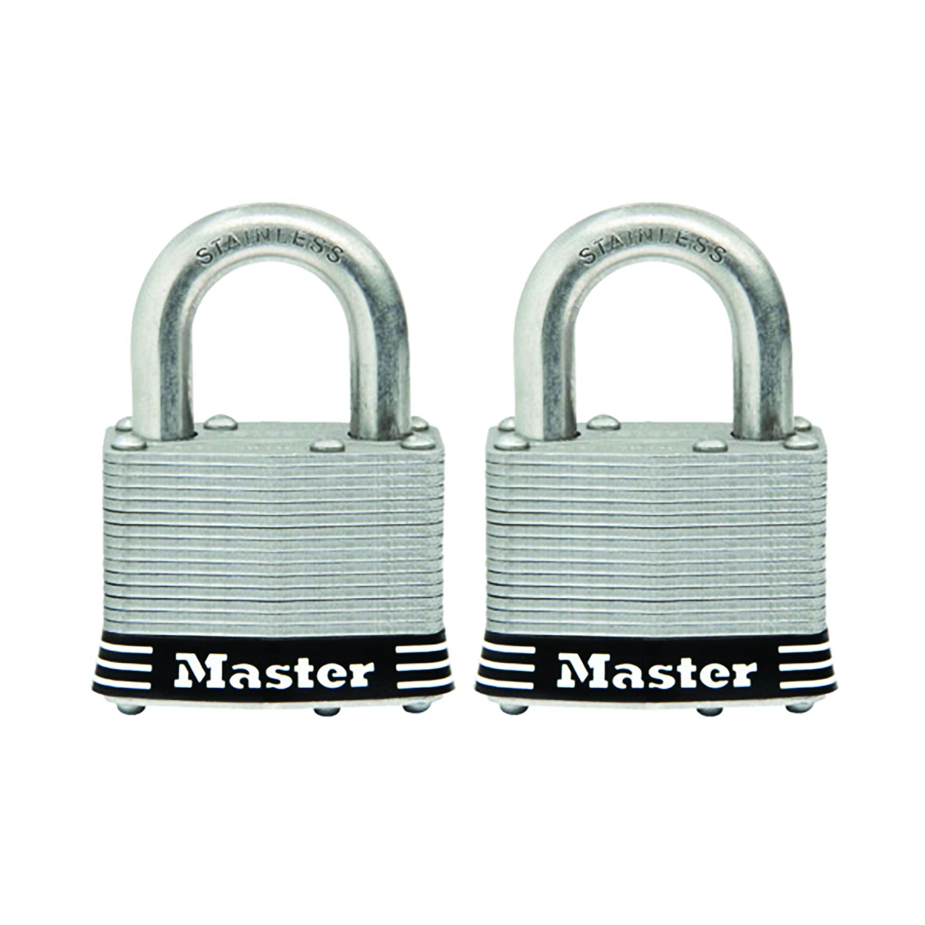 LAMINATED STAINLESS STEEL PADLOCK 2" x 1" - PACK OF 2