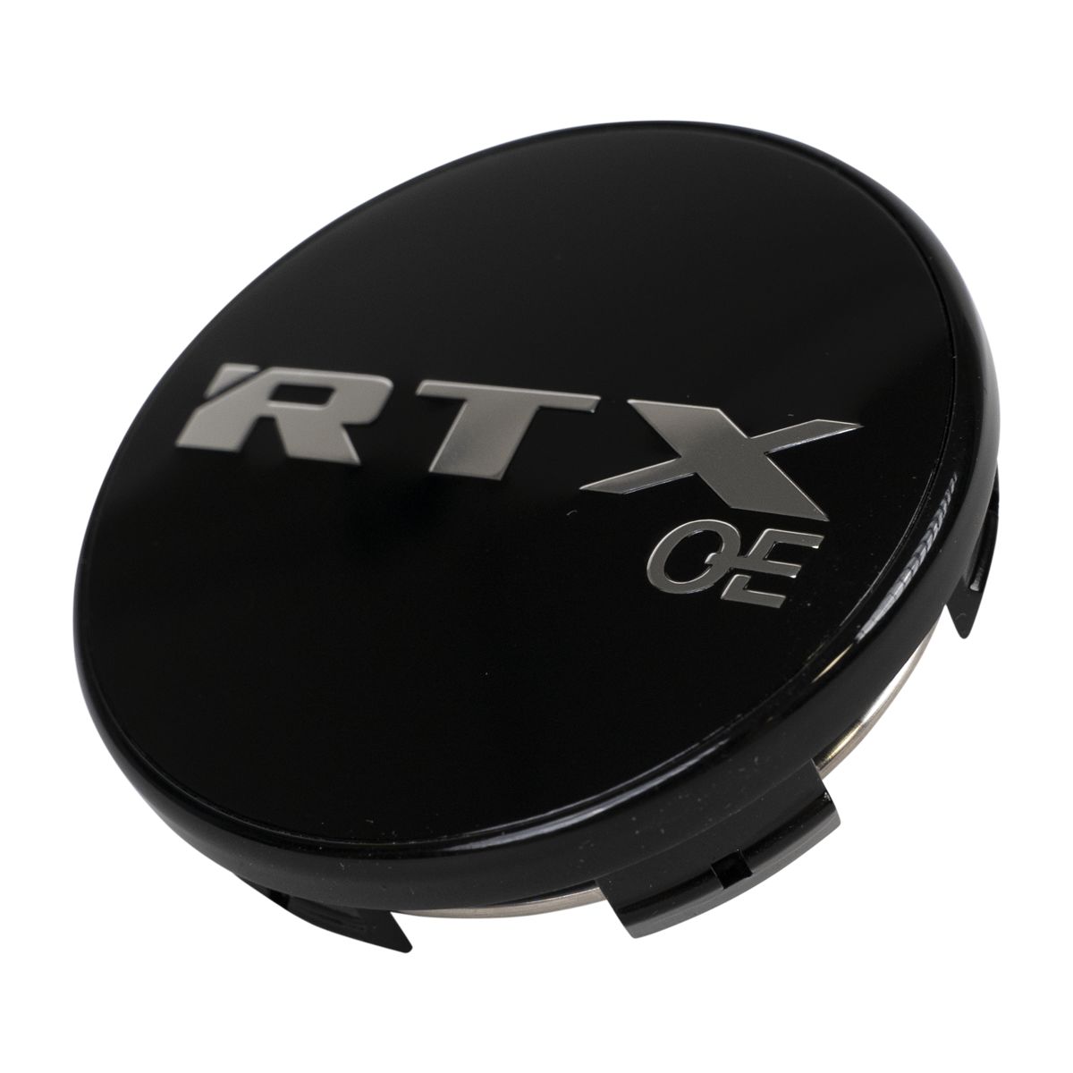 RTX 674K70B1OE - Center Cap Black with RTXoe Chrome with Black Background Nikko