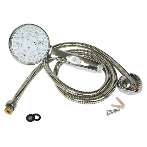 Camco 43713 - Shower Head Kit - Chrome w/ OOS includes hose,head,mount & hardware