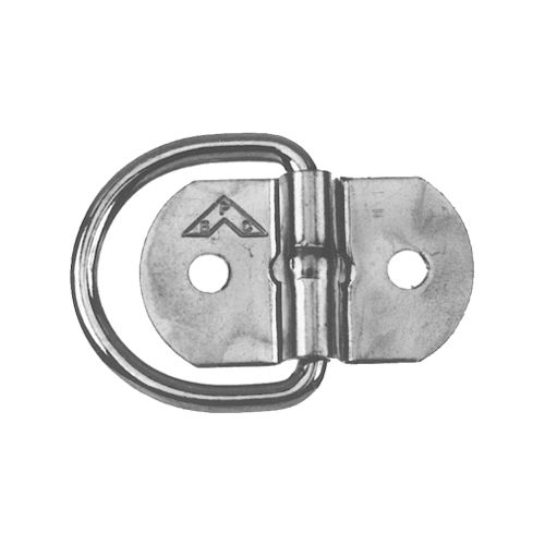 1/4" FORGED ROPE RING WITH 2-HOLE MOUNTING BRACKET ZINC