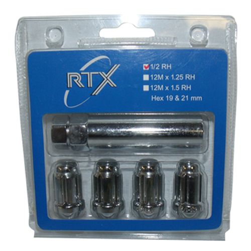 RTX TL0206 - (4) LOCK SET SPLINE NUT 12X1.25 CHROME