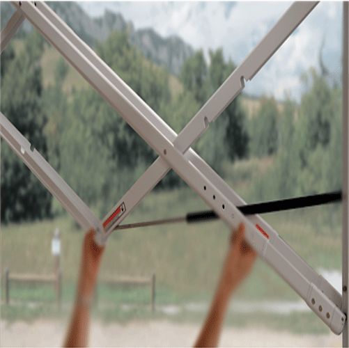 Carefree OVJVAPHW - Travel'R 8'L x 8'Ext. Black Aluminum Electric Patio Awning Arm Set