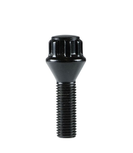 Ceco CDW41820BK - (4) Black Cone Seat Wheel Lock Bolts 14x1.5 55 mm / 26 mm Thread