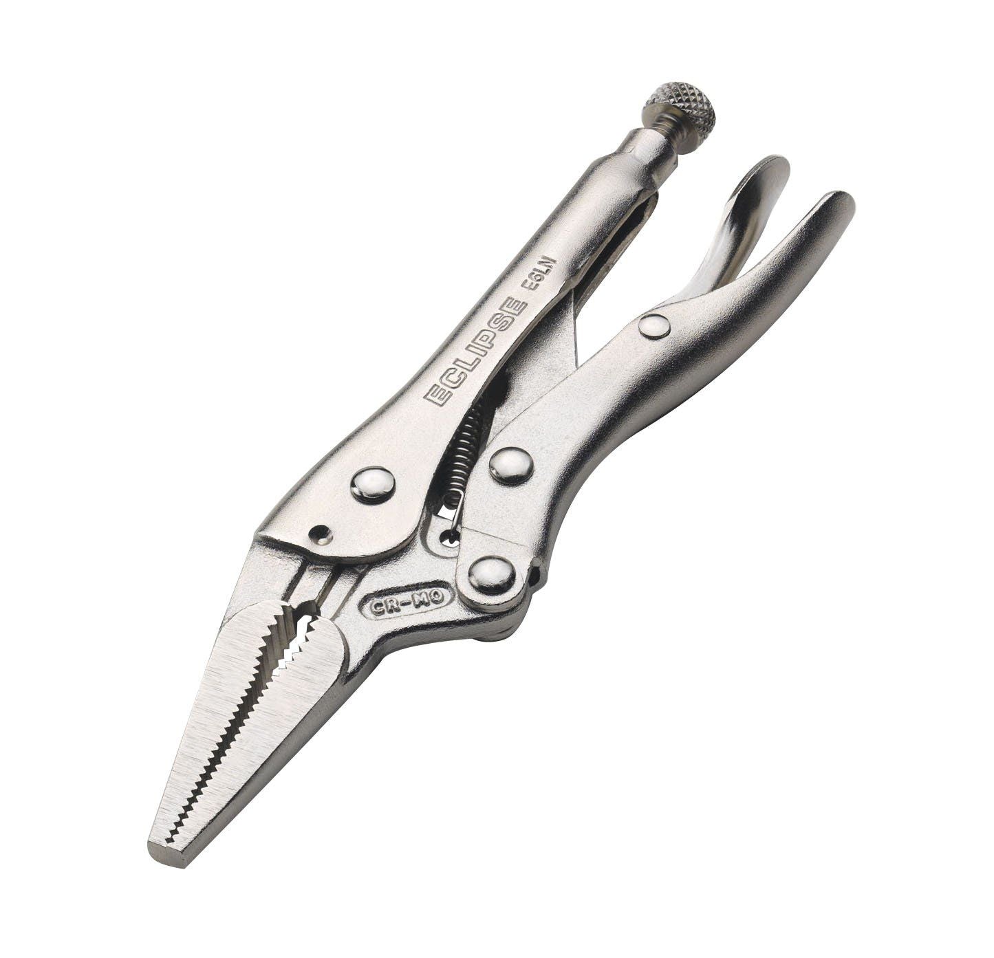 Long Nose Locking Pliers with Swivel Cutters in Chrome Molybdenum Steel, 6" Size, 2" Jaw Capacity