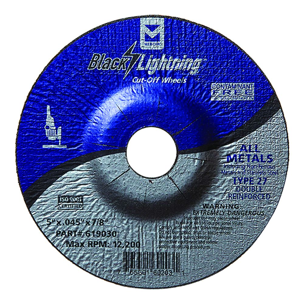 5" x .045 x 7/8" Black Lightning Cut-Off Wheel for Stainless Steel - Type 27 Depressed Center