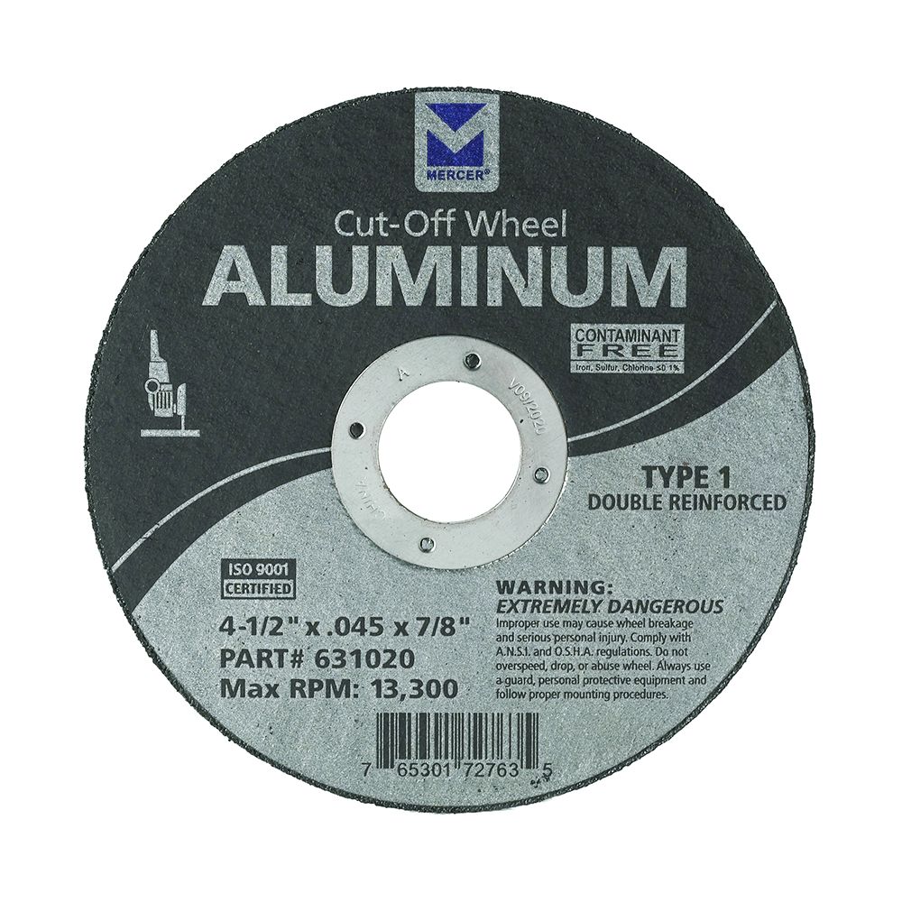 Type 1 Aluminum Cut-Off Wheels 4-1/2"x0.045x7/8" - Double Reinforced