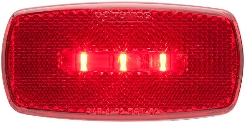 Optronics MCL32RB - MCL32 Series, LED Surface Mount Red Marker/Clearance Light With Reflex, White Base