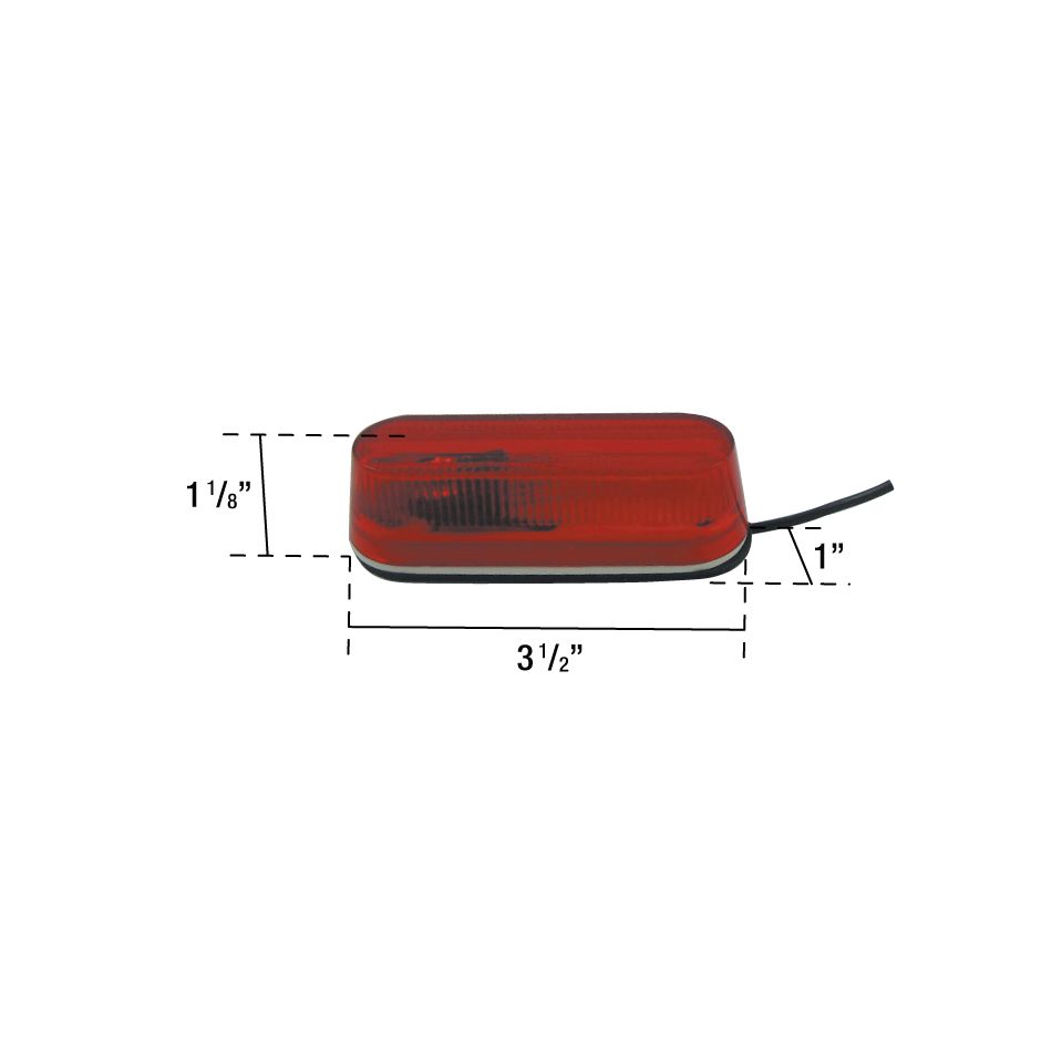 Uni-Bond ML1030R - 1" x 3.5" Rectangle Side Marker Light Red