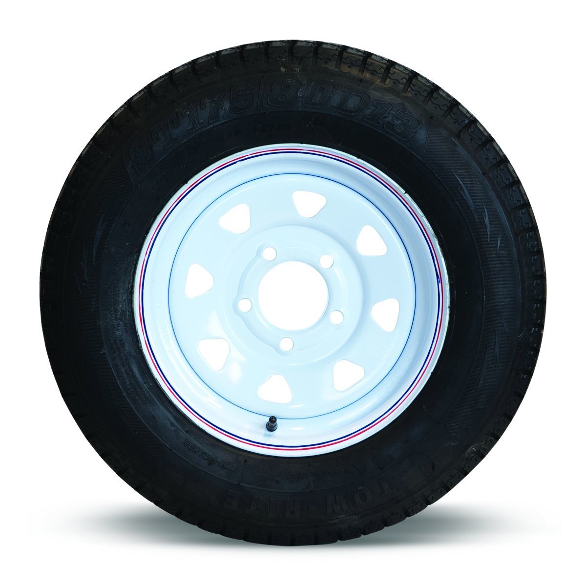 Tow-Rite RDG3728-WS5 - Tire & Rim 4.8 X12 LRC White Spoke 3.19