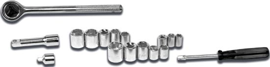 Performance Tools 1950 - 40 Pieces Socket Set 5/32" to 1/2" and 4 mm to 17 mm