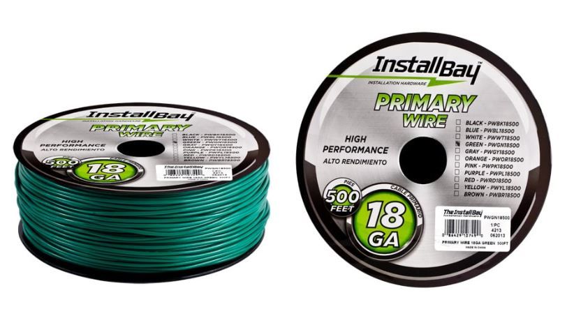 Install Bay PWGN18500 - Green Primary Wire 18 Gauge - Coil of 500 feet