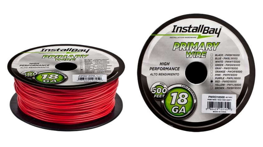 Install Bay PWRD18500 - Red Primary Wire 18 Gauge - Coil of 500 feet