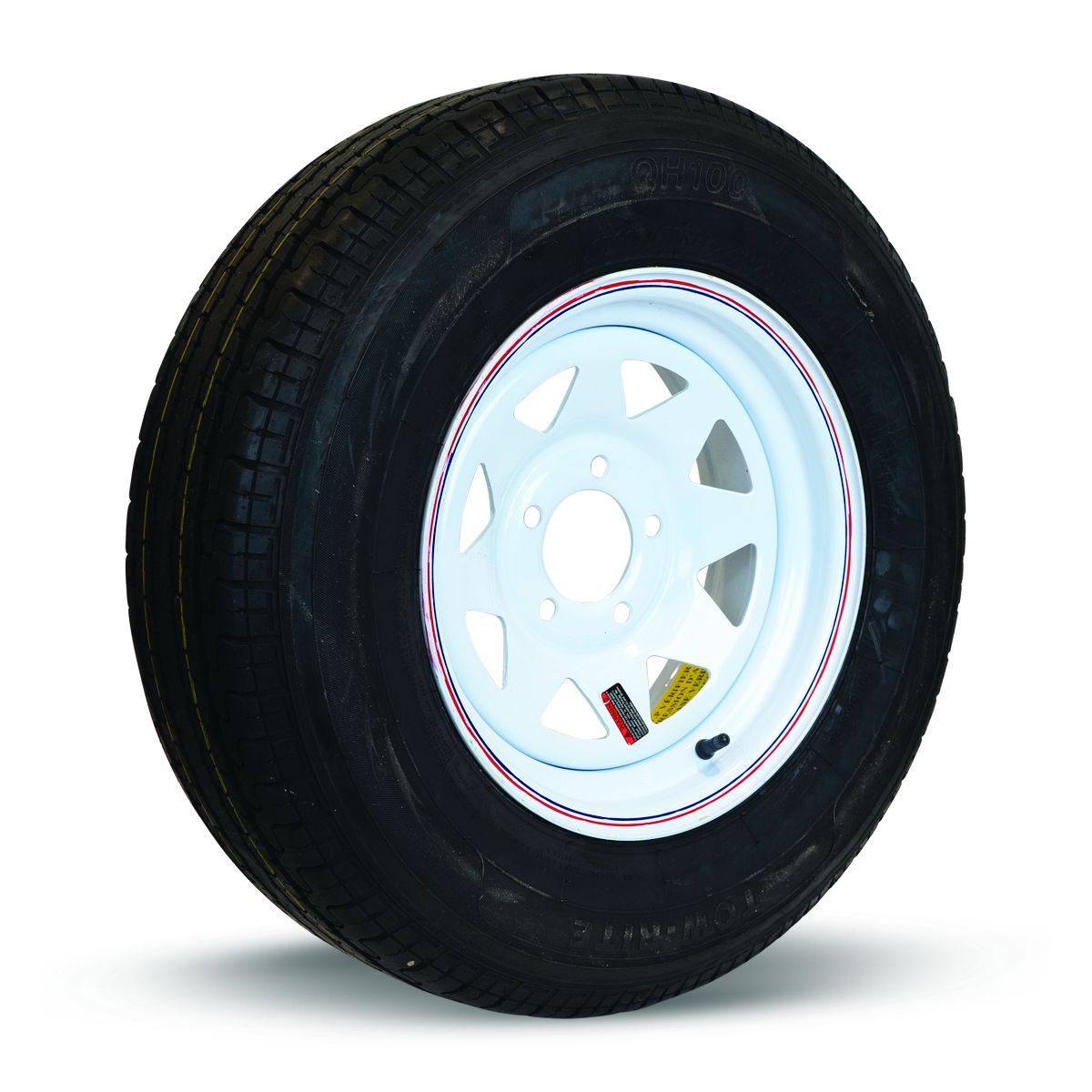 Tow-Rite RDG25-703-WS6 - Tire & Rim ST225/75R15 LRD White Spoke 4.28