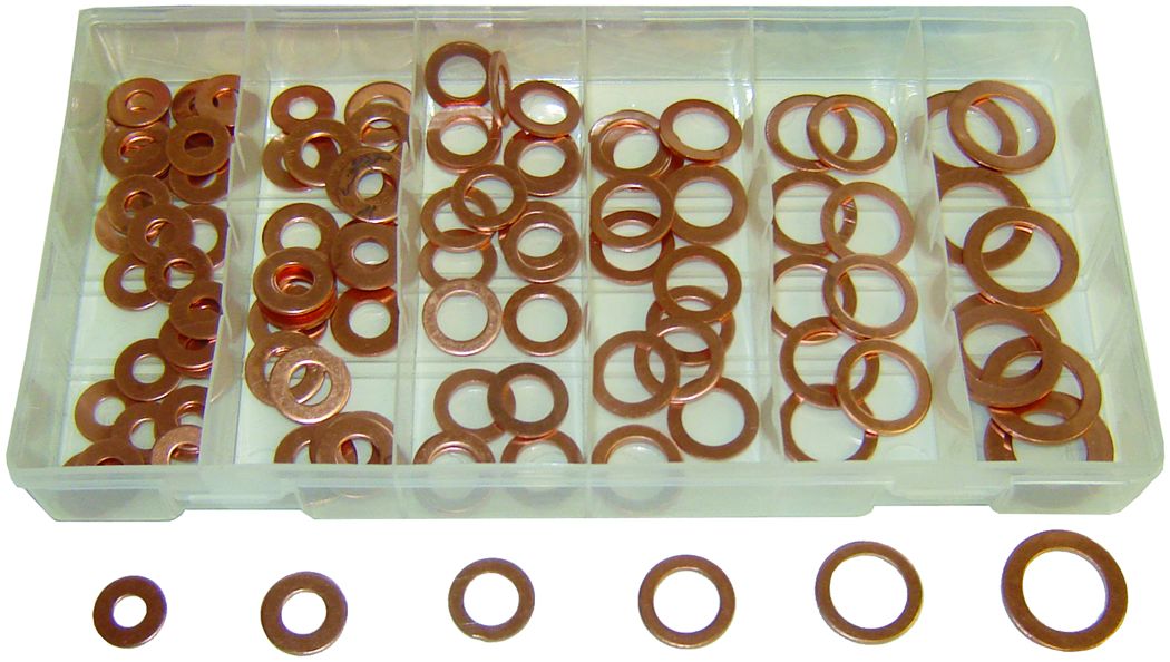 Copper Washer Assortment-110 Pieces