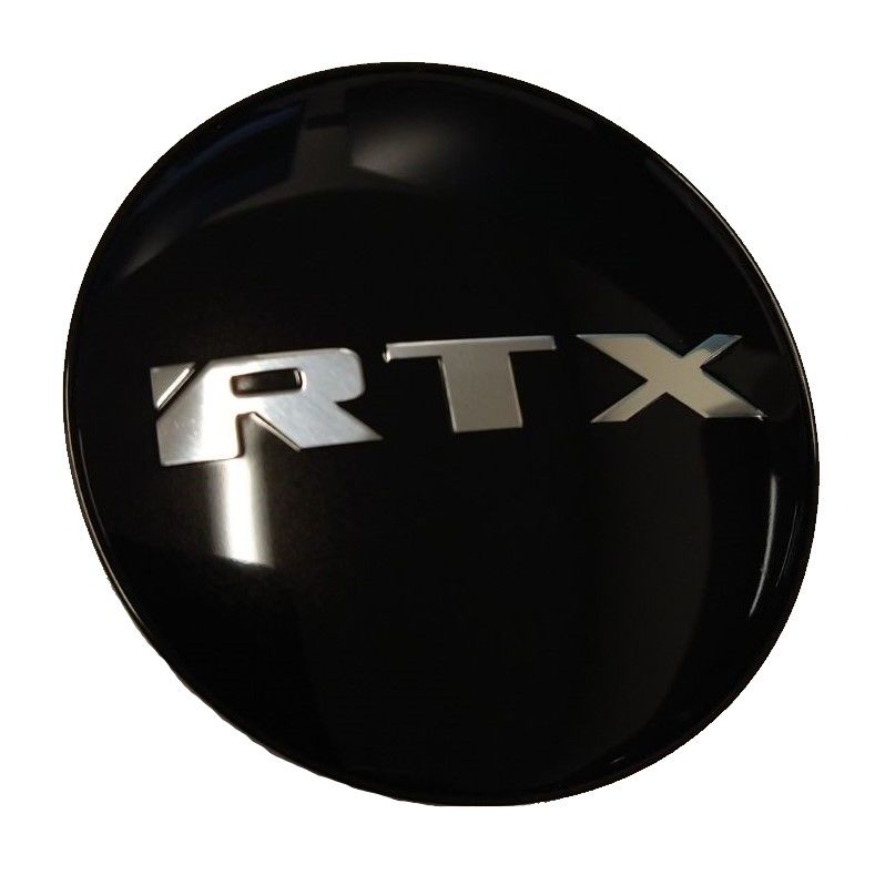 RTX 1768K70B1 - Center Cap Gloss Black with RTX Chrome with Black Background
