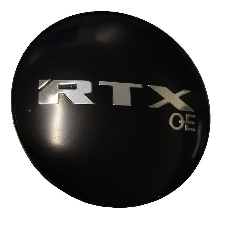 RTX 057K68B1OE - Gloss Black Center Cap with RTXoe Chrome Black Background
