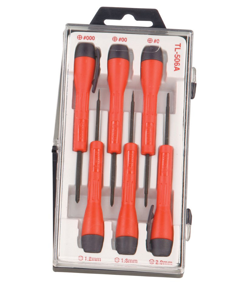 Genius TL-506A - 6 Piece Slotted & Philips Micro-Tech Screwdriver Set