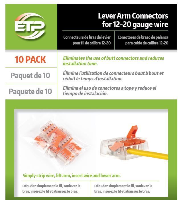 ETP Manufacturing ETP200 - Lever Arm Connectors for 12-20 Gauge Wire