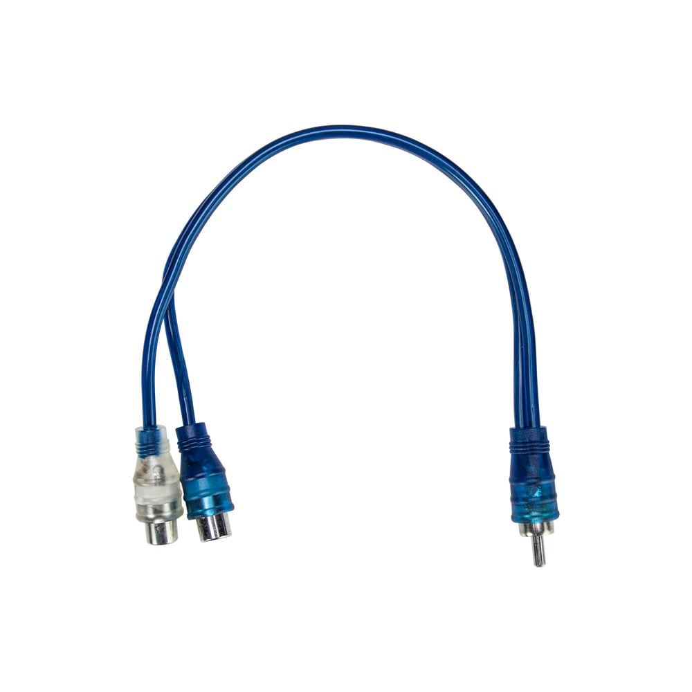 Install Bay IBRCAY2 - Clear Blue RCA "Y" Wire (Male to 2 Female)
