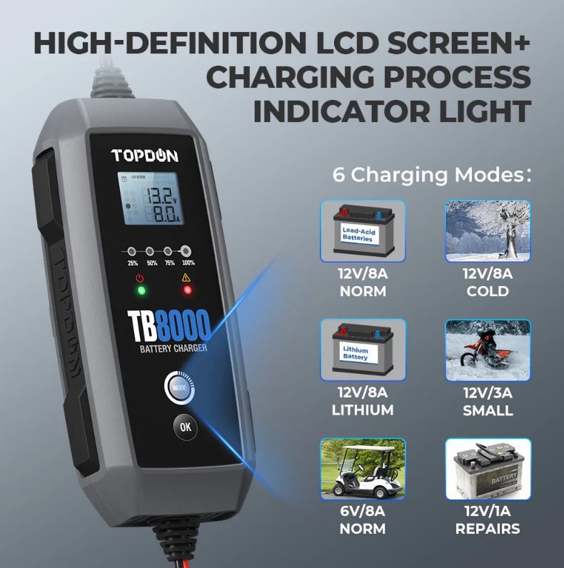 Topdon TB8000 - Smart Battery Charger