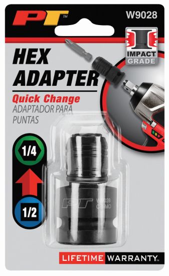 Performance Tools W9028 - Hex Impact Adapter 1/4" x 1/2"